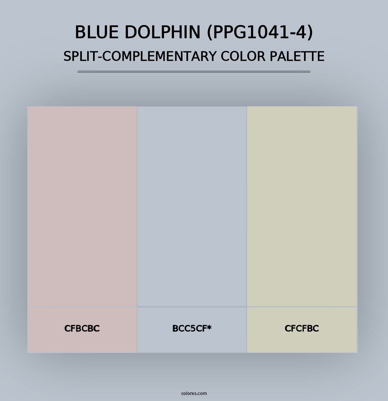 Blue Dolphin (PPG1041-4) - Split-Complementary Color Palette