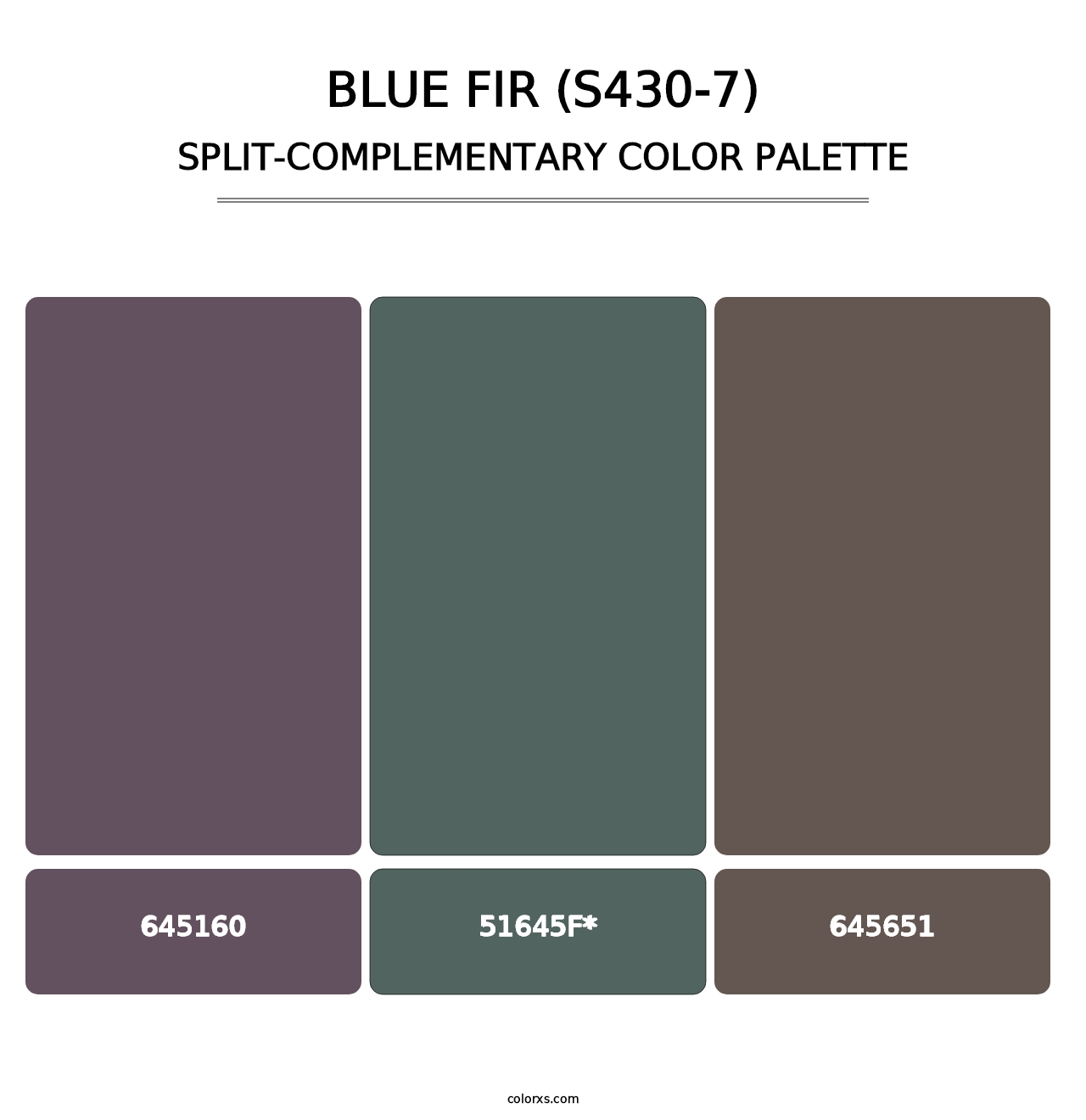 Blue Fir (S430-7) - Split-Complementary Color Palette