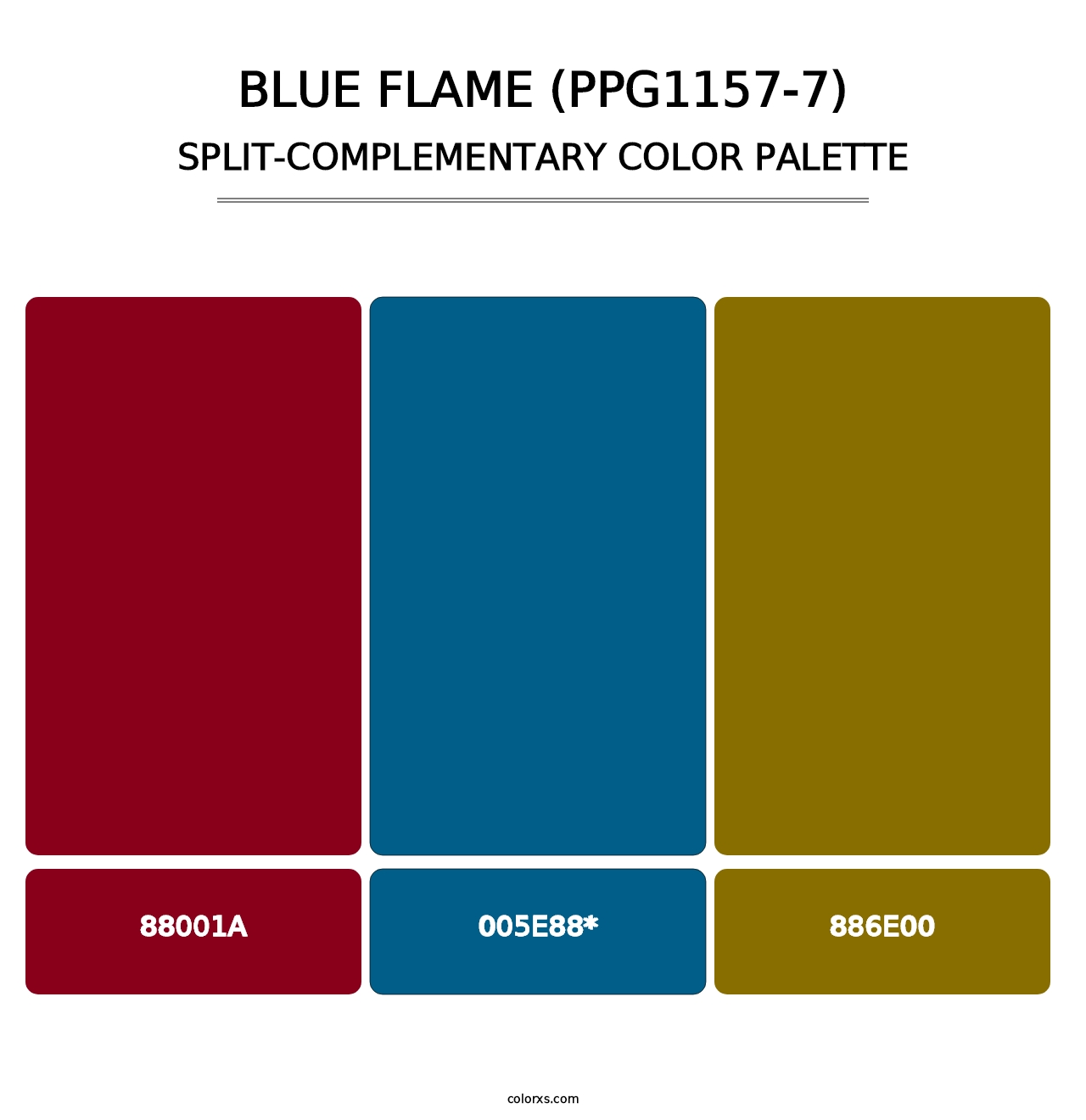 Blue Flame (PPG1157-7) - Split-Complementary Color Palette