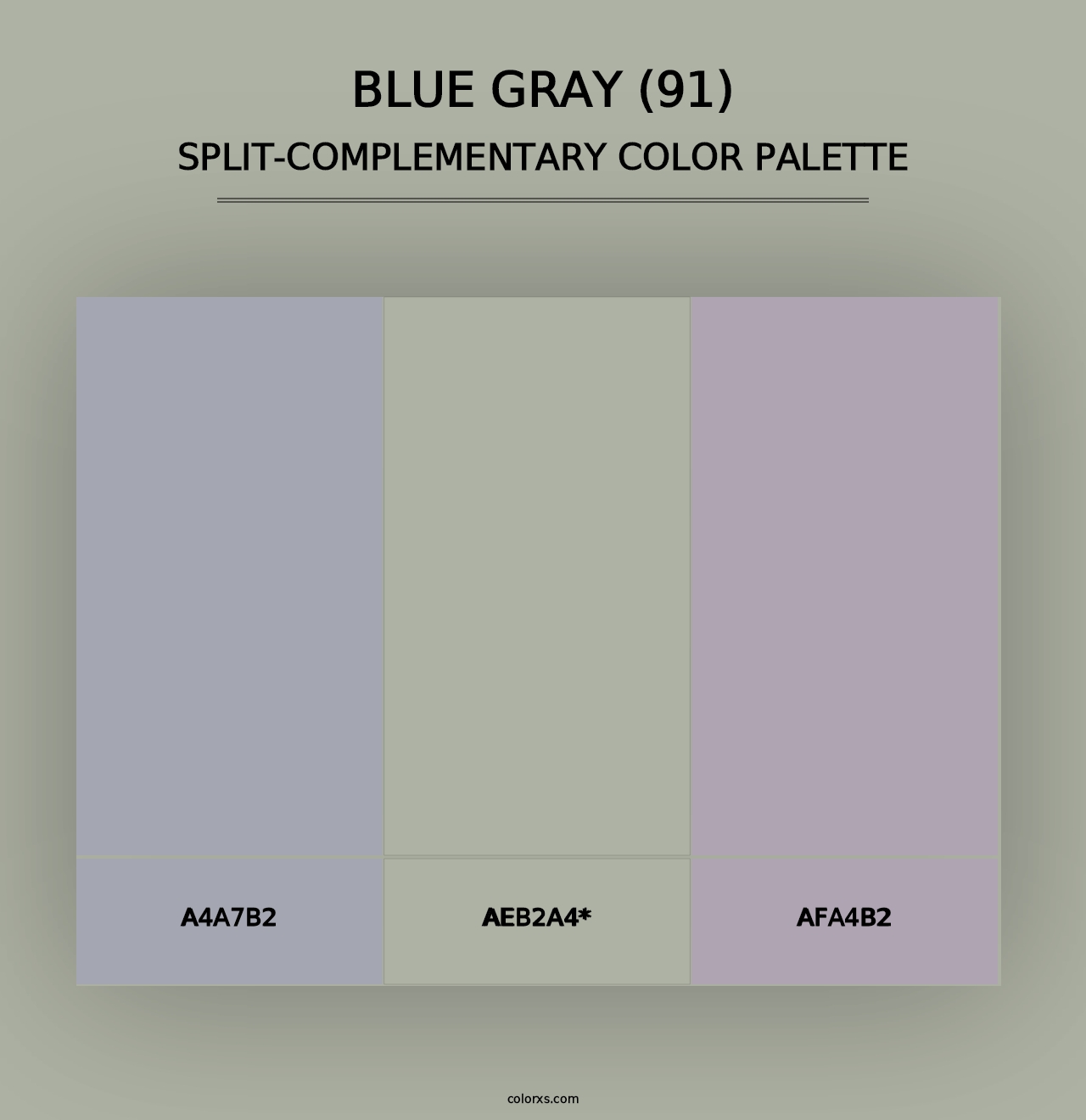 Blue Gray (91) - Split-Complementary Color Palette