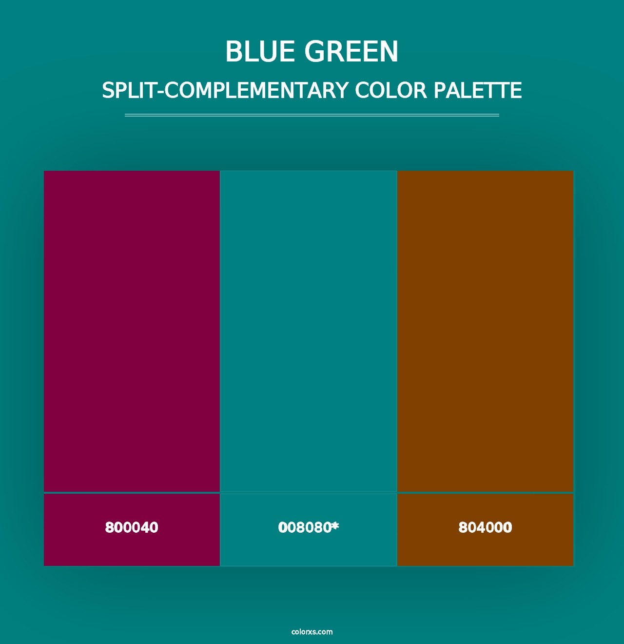 Blue Green - Split-Complementary Color Palette