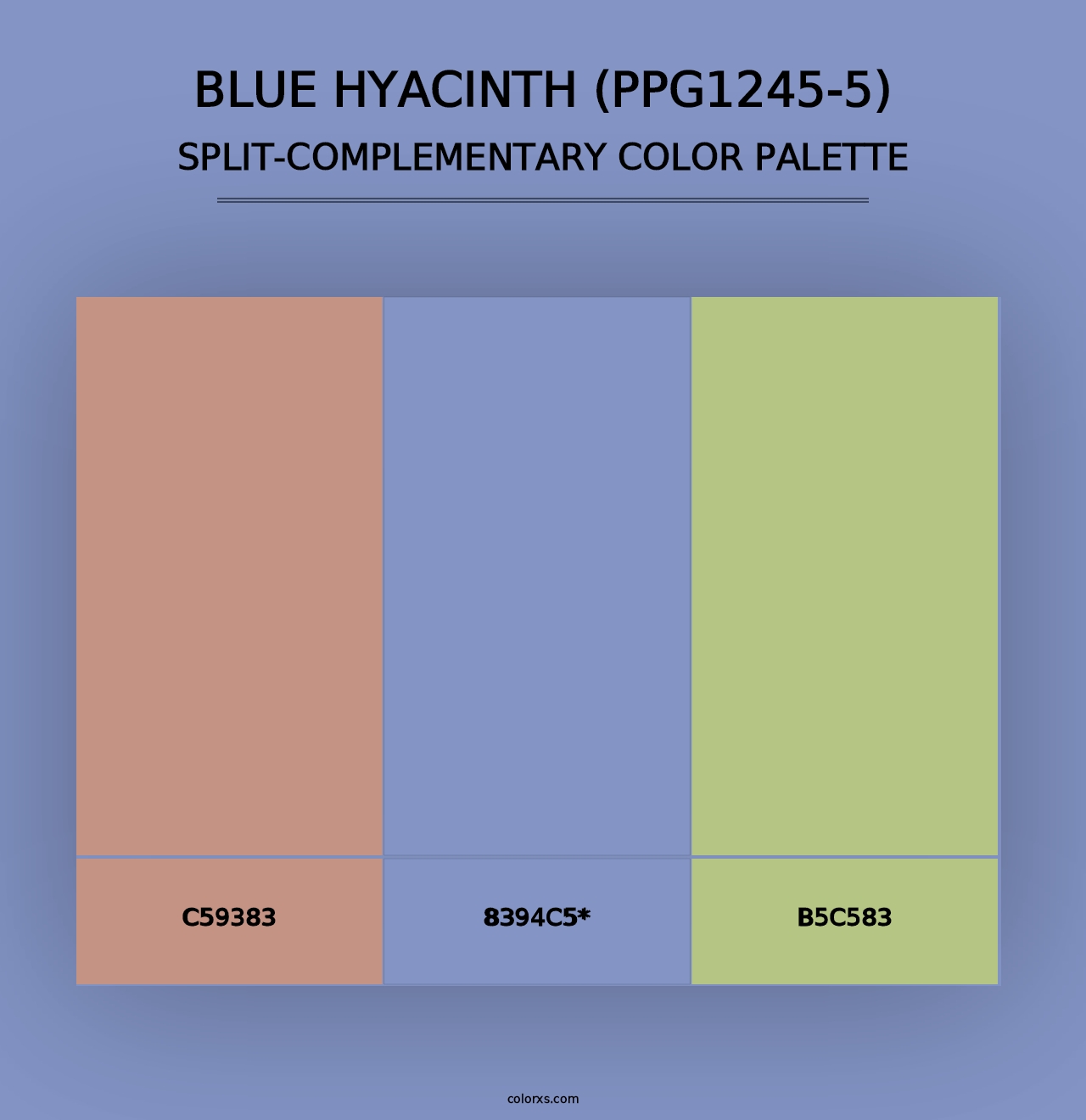 Blue Hyacinth (PPG1245-5) - Split-Complementary Color Palette