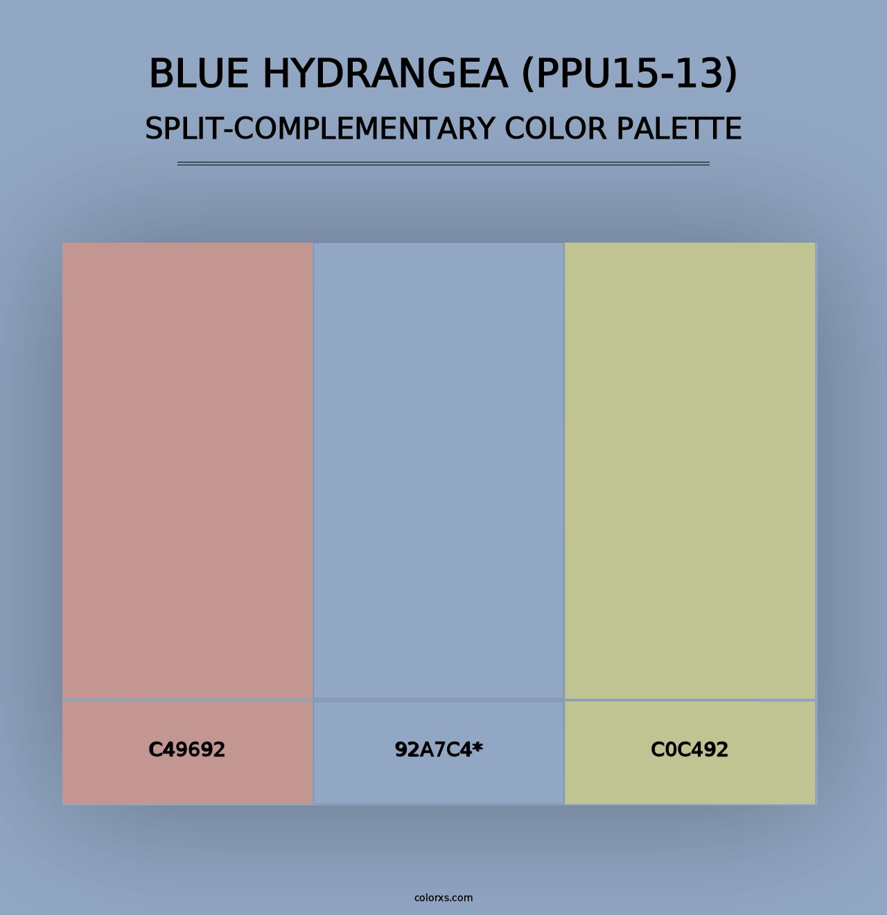 Blue Hydrangea (PPU15-13) - Split-Complementary Color Palette