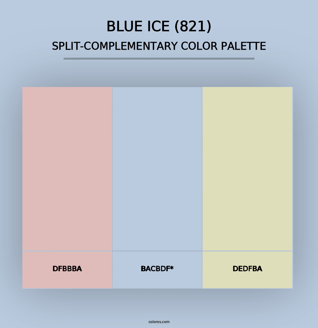 Blue Ice (821) - Split-Complementary Color Palette