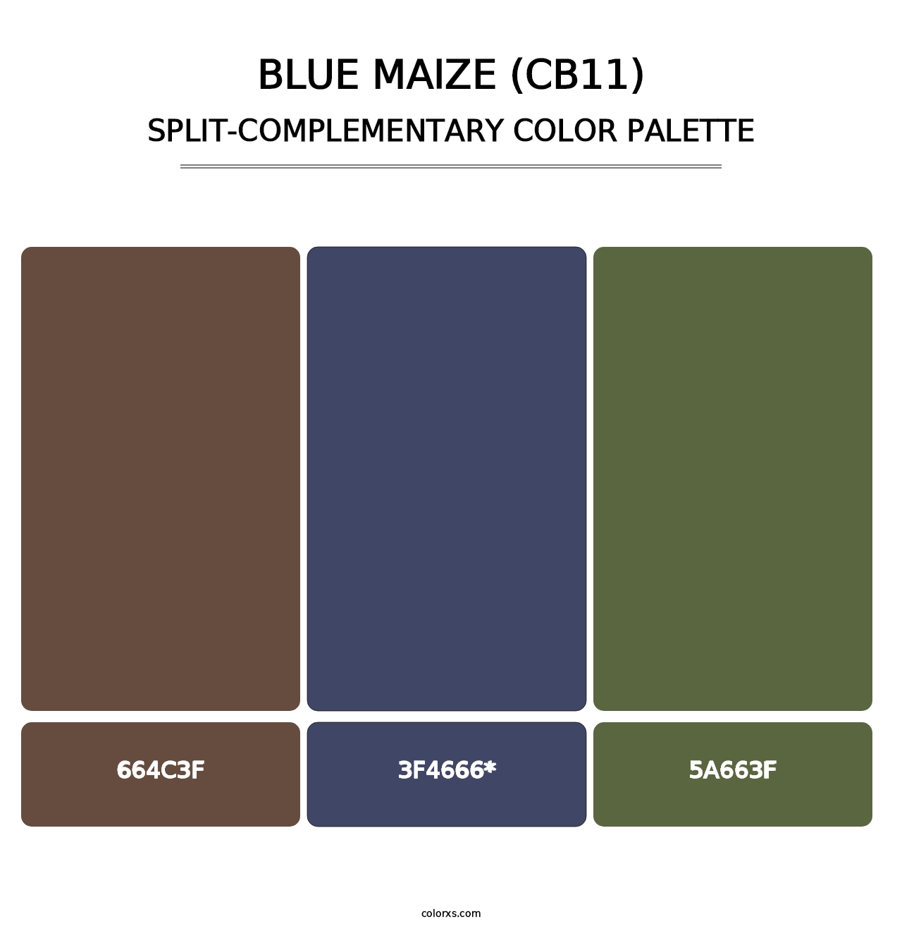 Blue Maize (CB11) - Split-Complementary Color Palette