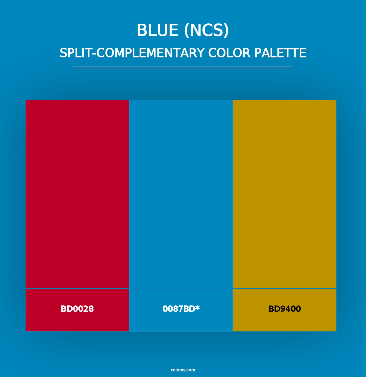 Blue (NCS) - Split-Complementary Color Palette