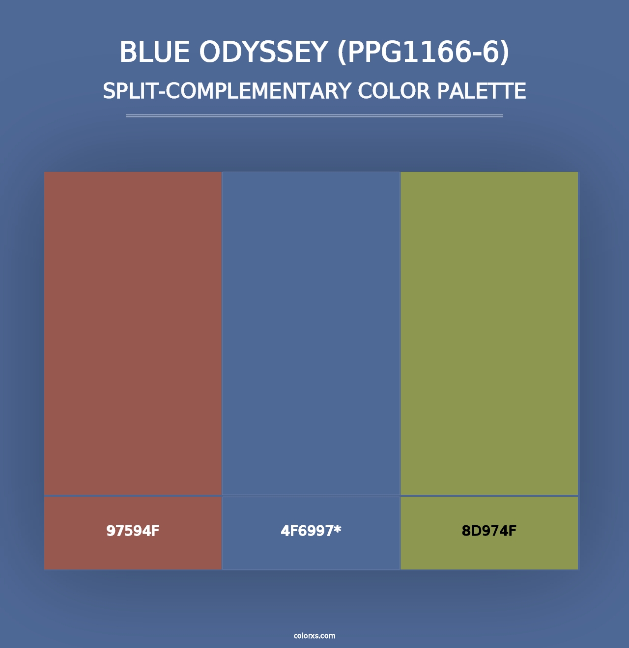 Blue Odyssey (PPG1166-6) - Split-Complementary Color Palette