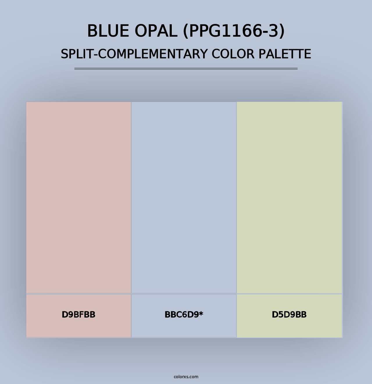 Blue Opal (PPG1166-3) - Split-Complementary Color Palette