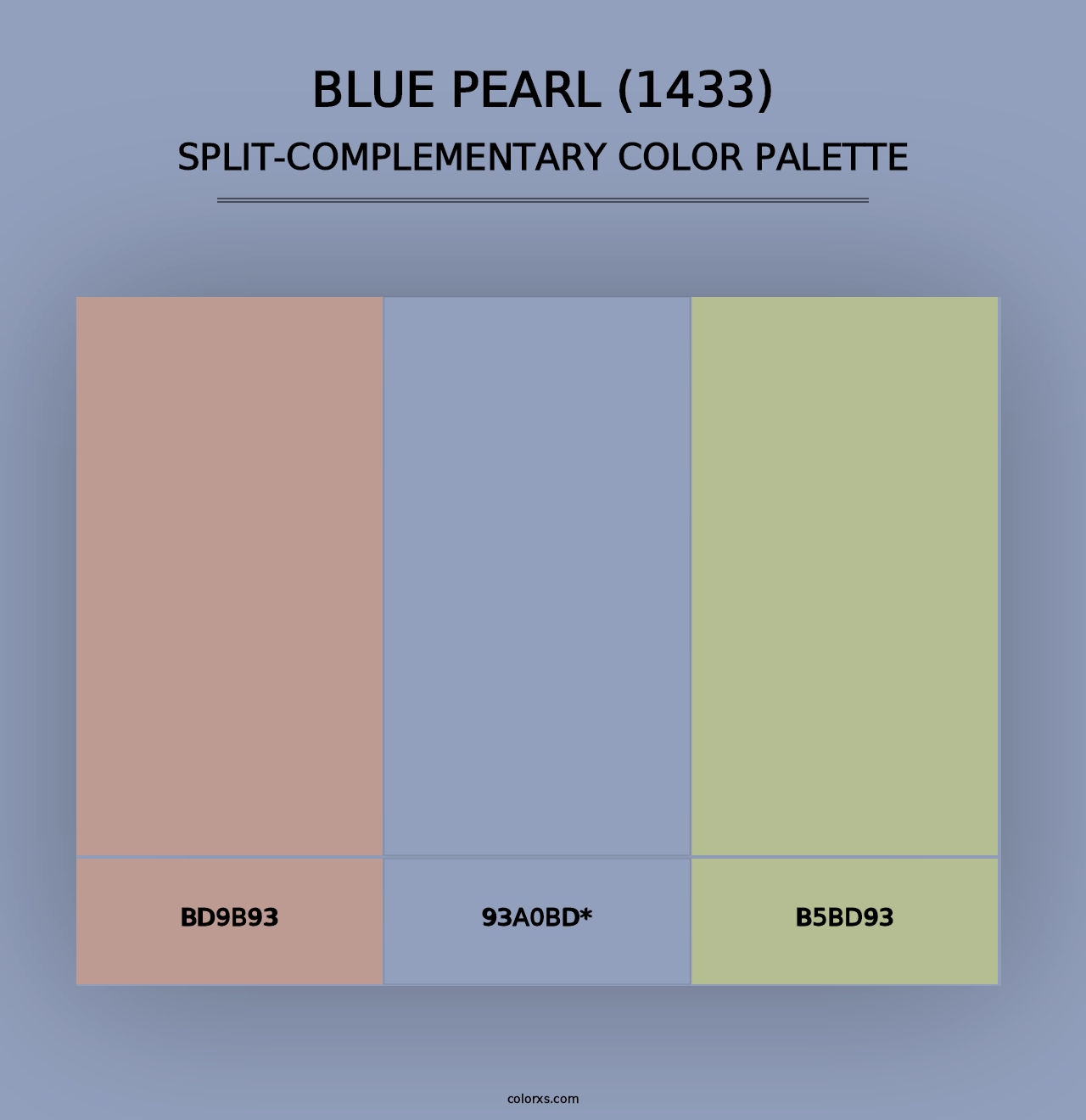 Blue Pearl (1433) - Split-Complementary Color Palette