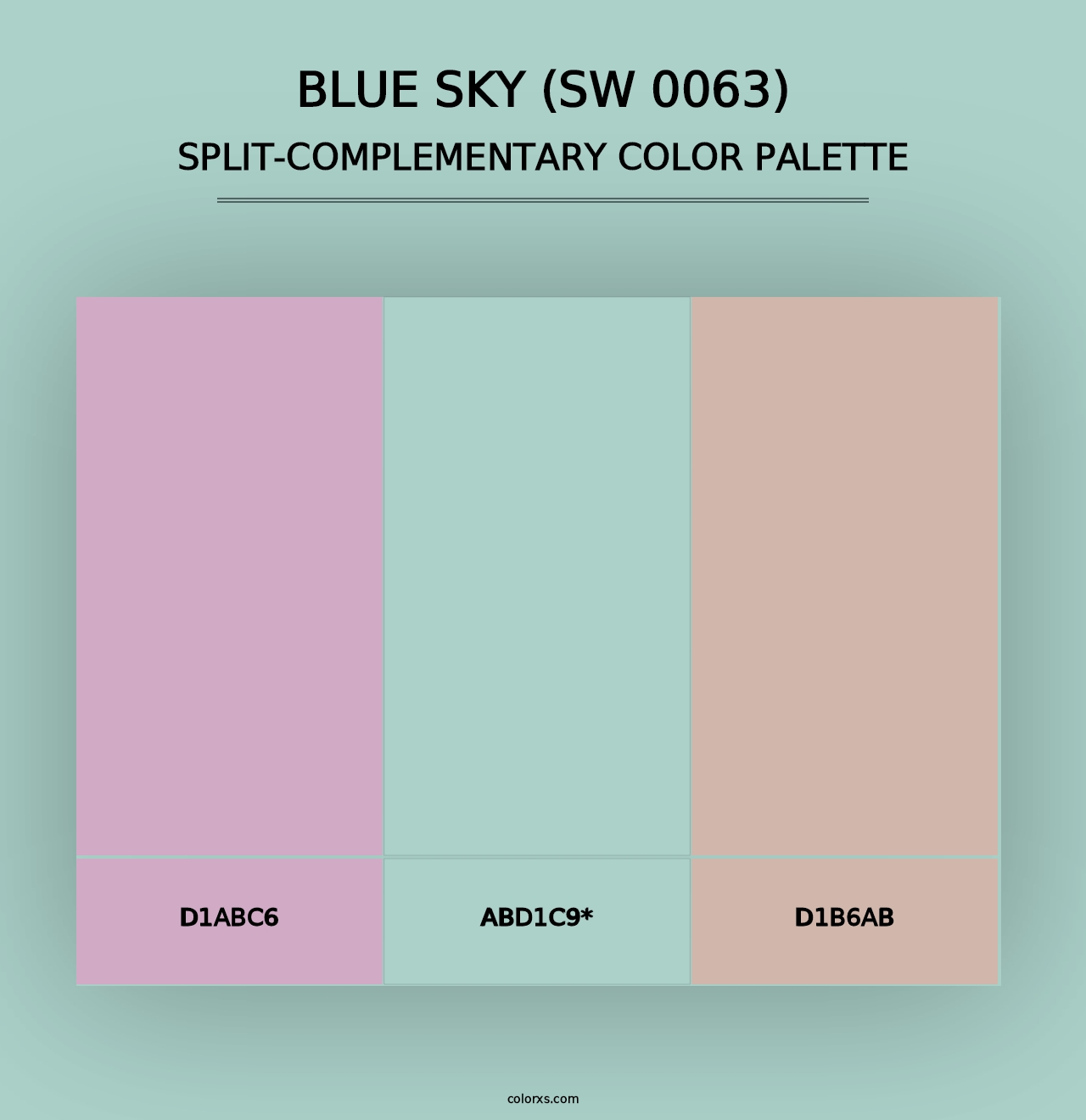 Blue Sky (SW 0063) - Split-Complementary Color Palette