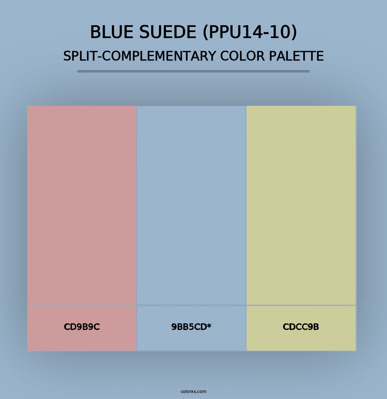 Blue Suede (PPU14-10) - Split-Complementary Color Palette