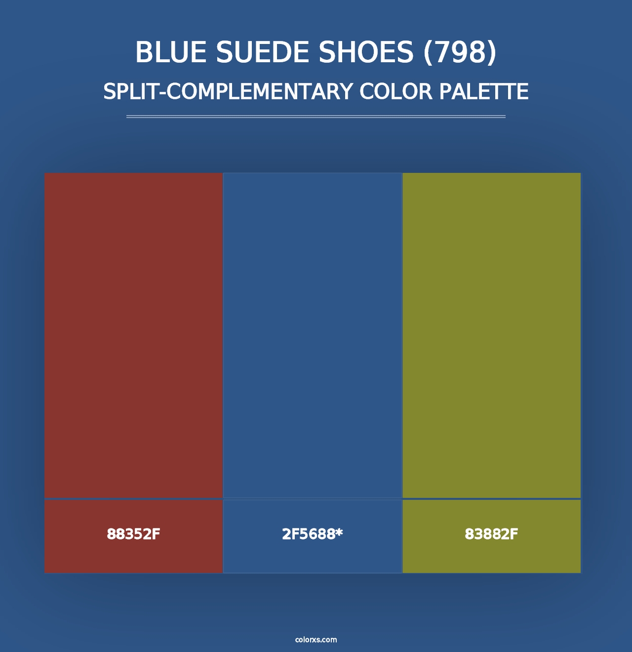 Blue Suede Shoes (798) - Split-Complementary Color Palette