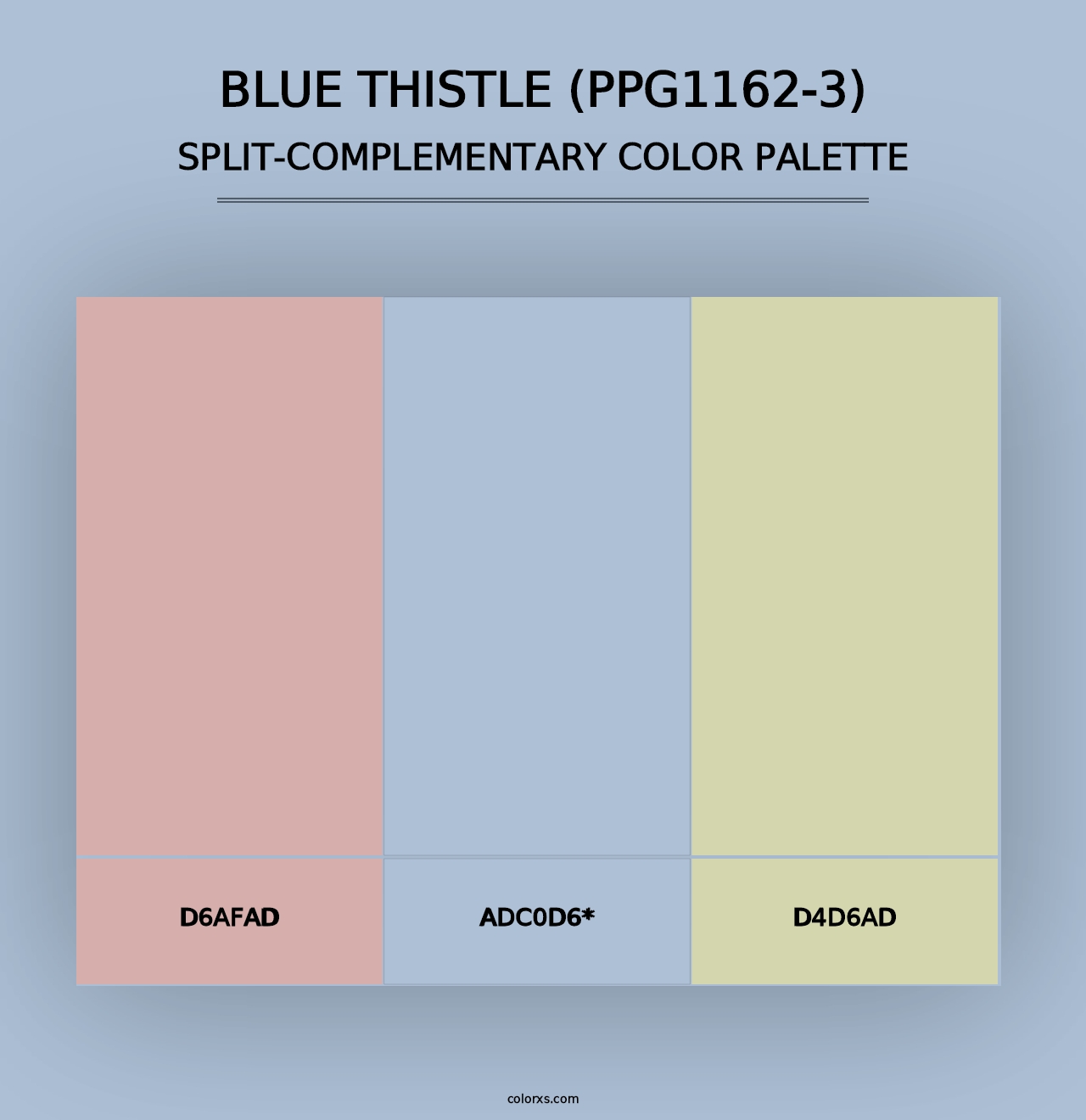 Blue Thistle (PPG1162-3) - Split-Complementary Color Palette