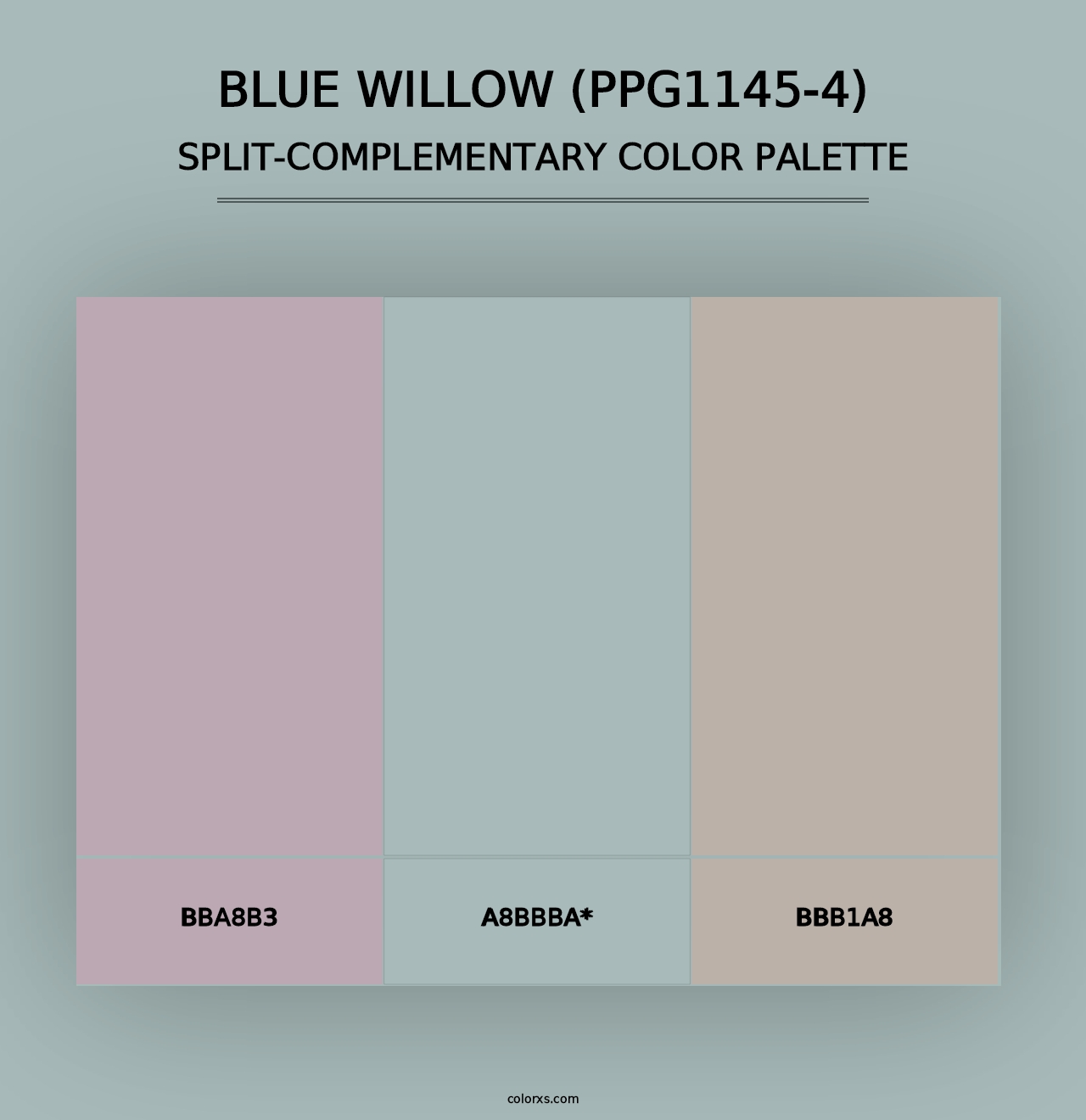 Blue Willow (PPG1145-4) - Split-Complementary Color Palette