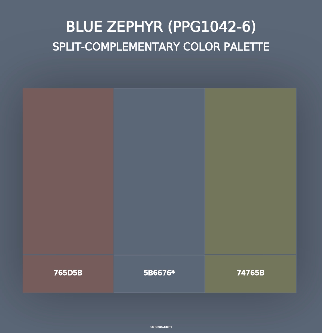 Blue Zephyr (PPG1042-6) - Split-Complementary Color Palette