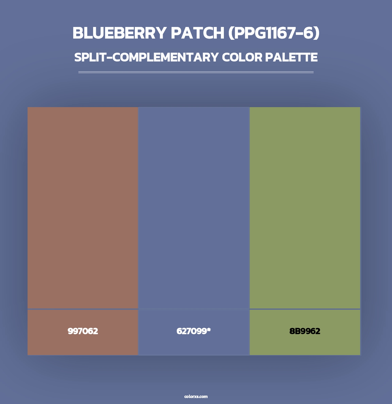 Blueberry Patch (PPG1167-6) - Split-Complementary Color Palette