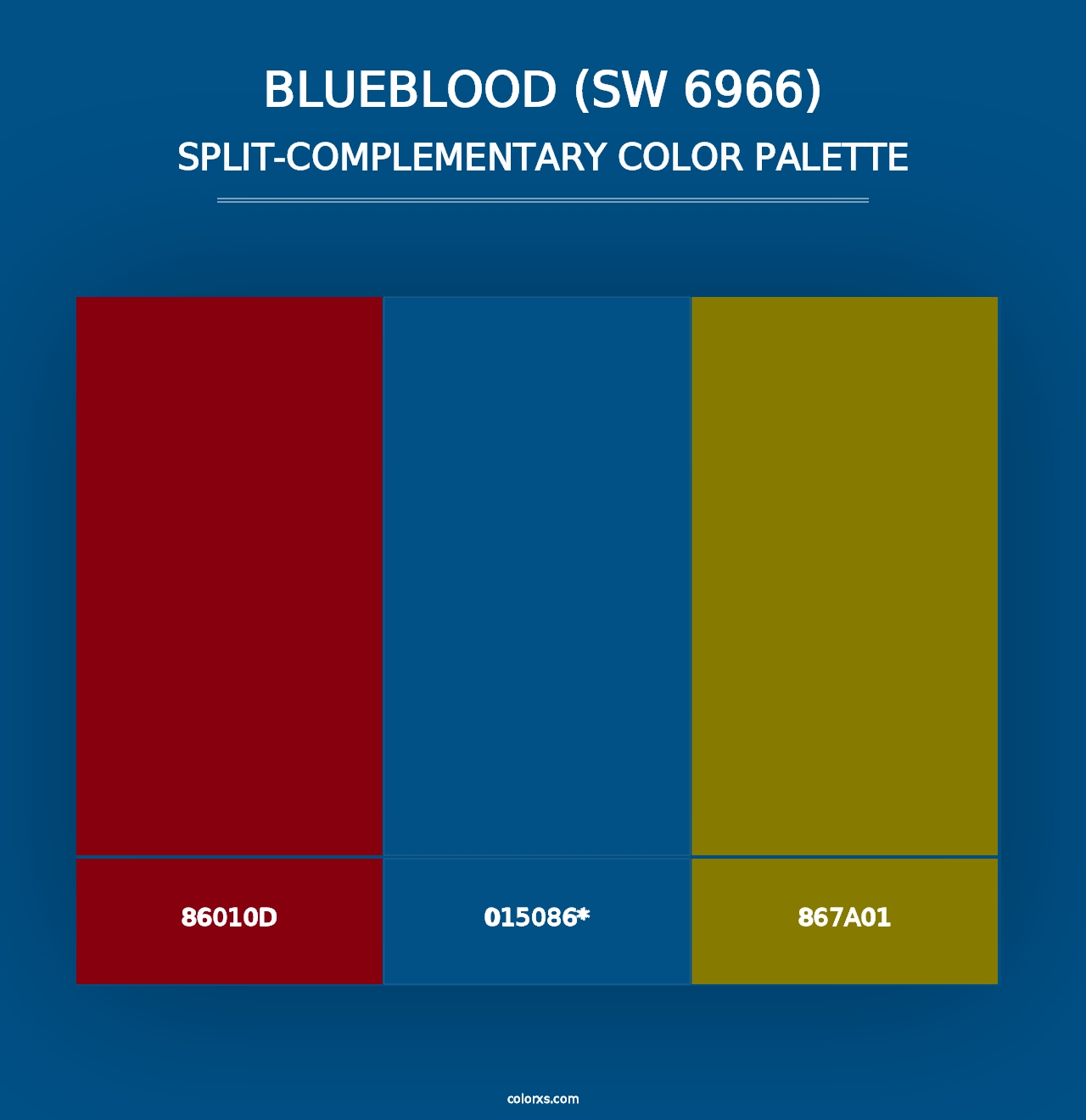 Blueblood (SW 6966) - Split-Complementary Color Palette