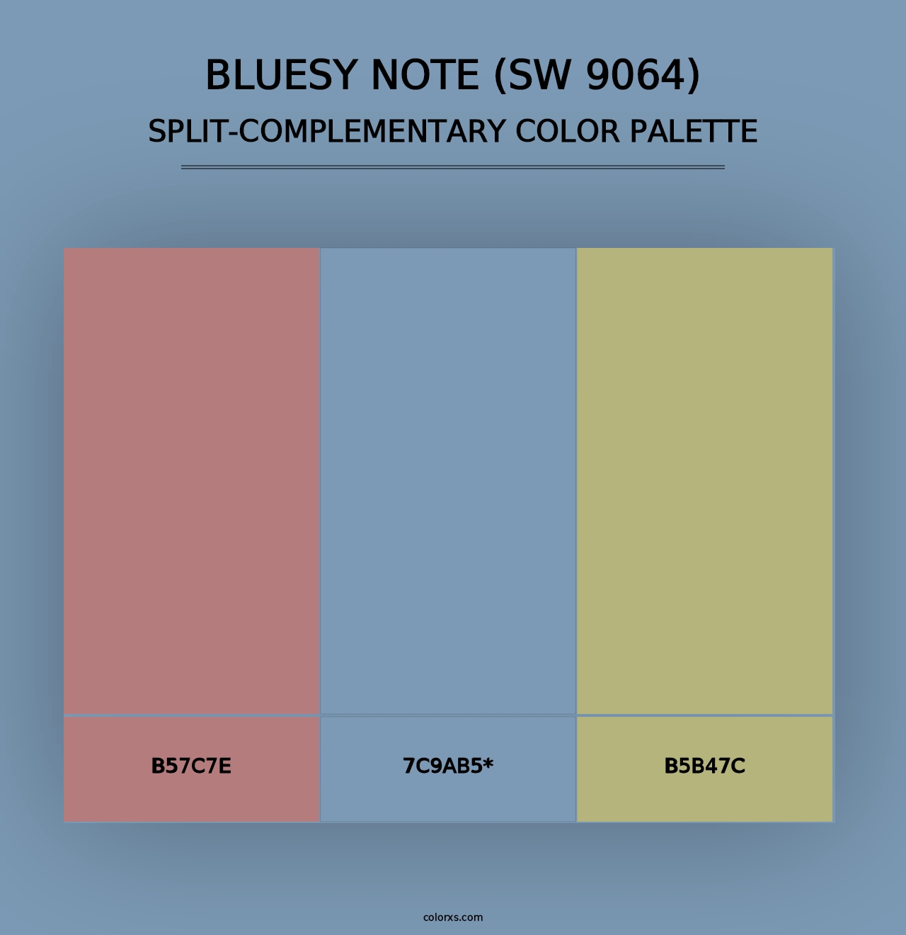 Bluesy Note (SW 9064) - Split-Complementary Color Palette