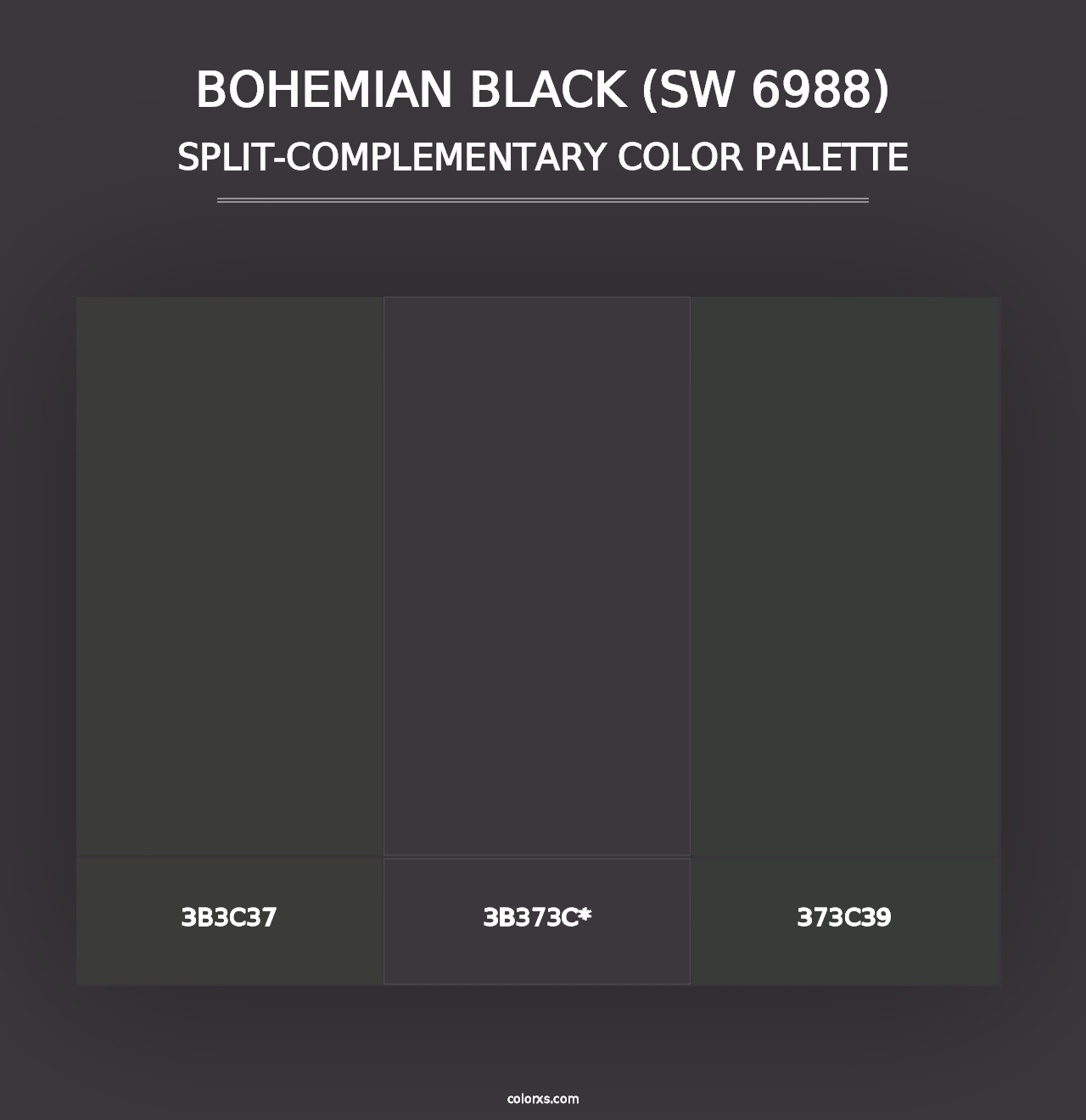 Bohemian Black (SW 6988) - Split-Complementary Color Palette