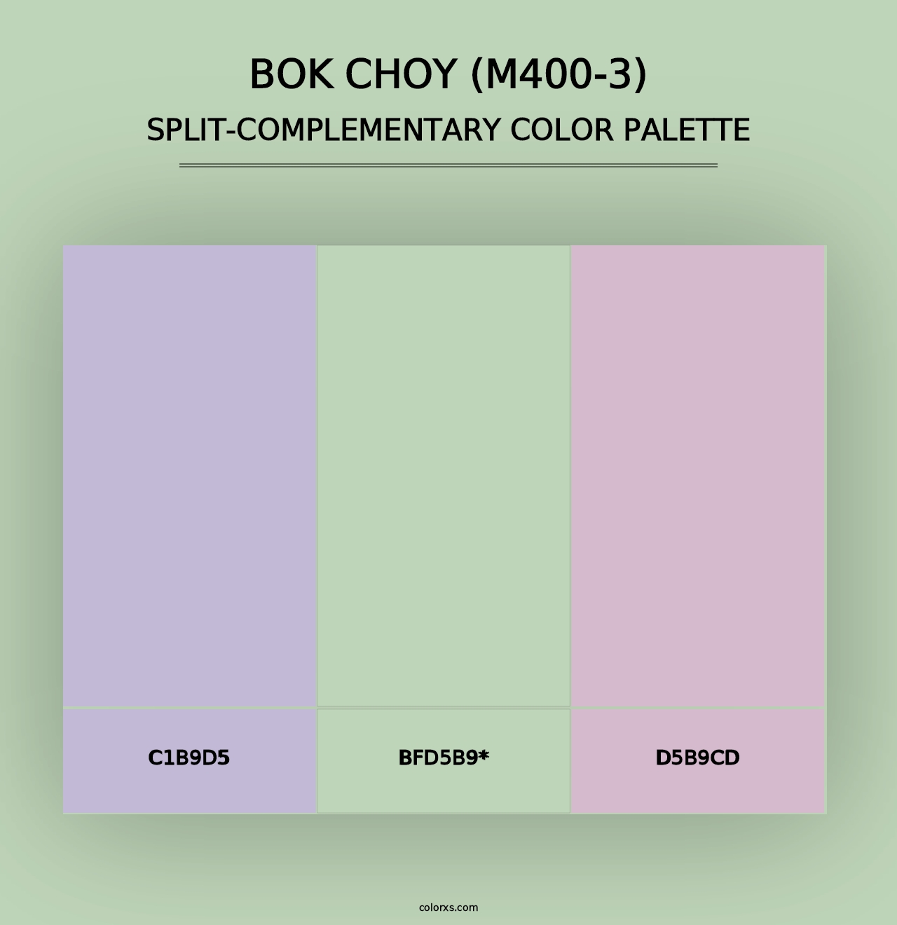 Bok Choy (M400-3) - Split-Complementary Color Palette