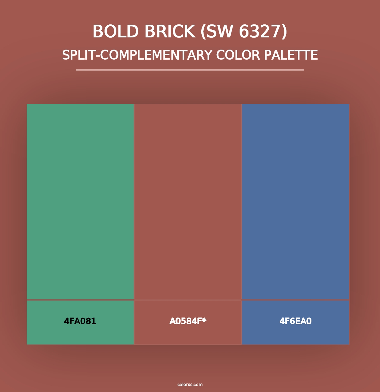 Bold Brick (SW 6327) - Split-Complementary Color Palette