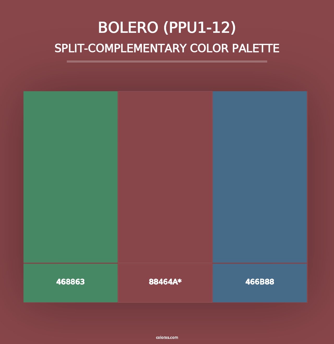 Bolero (PPU1-12) - Split-Complementary Color Palette