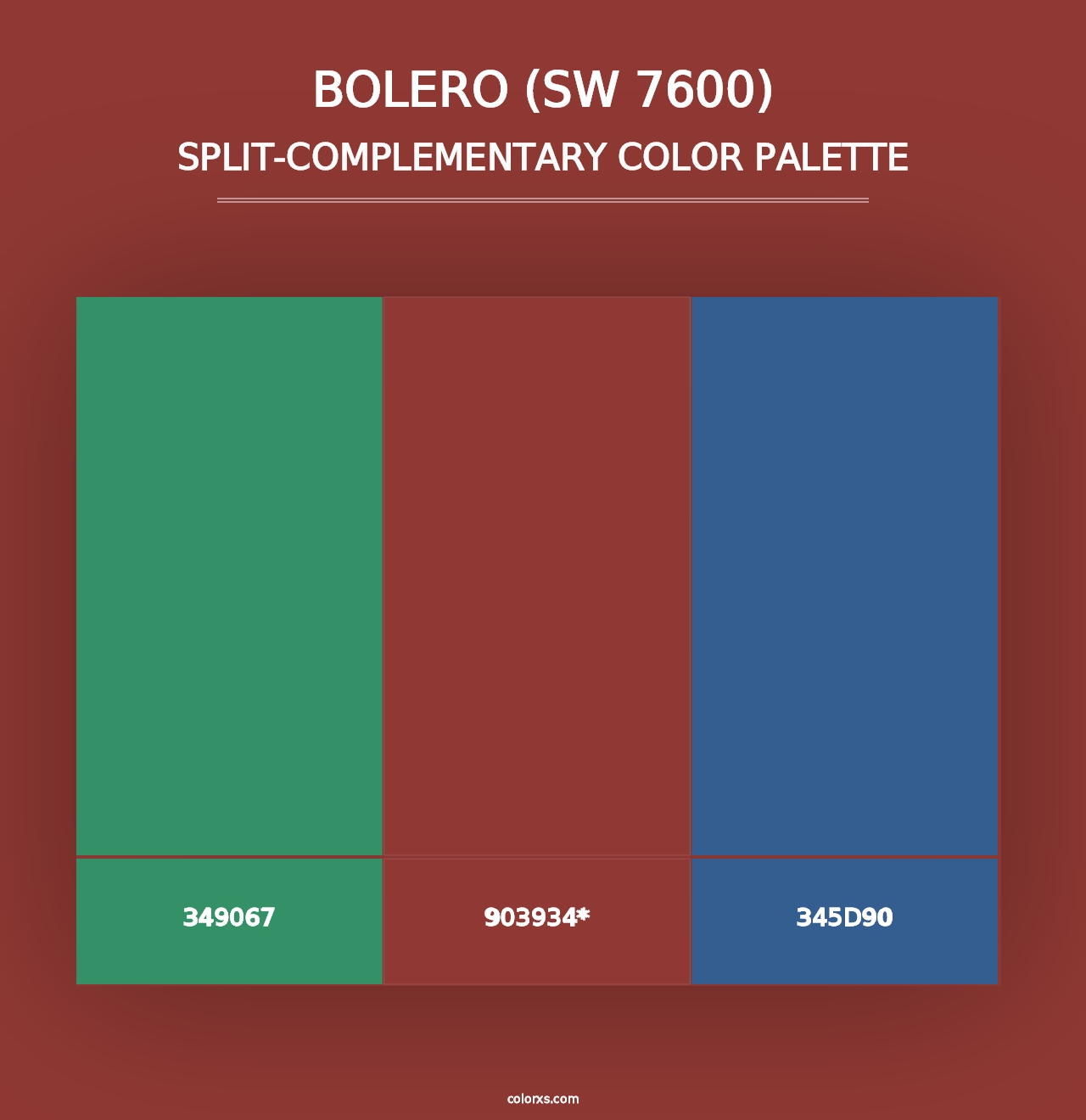 Bolero (SW 7600) - Split-Complementary Color Palette