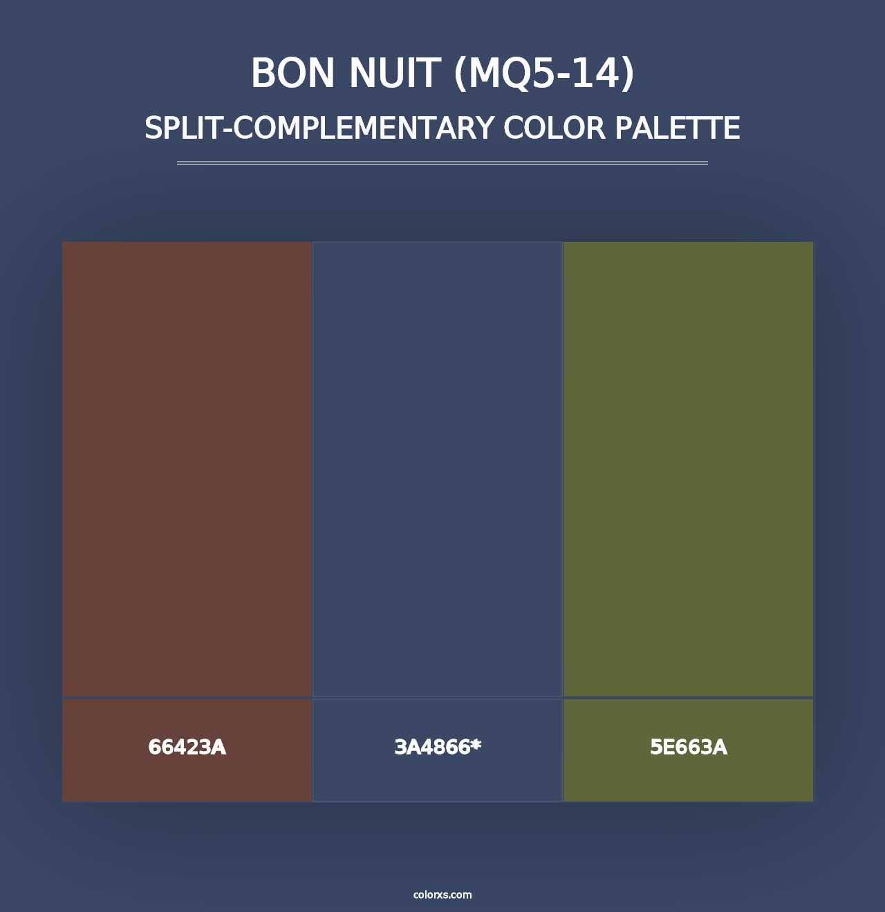 Bon Nuit (MQ5-14) - Split-Complementary Color Palette