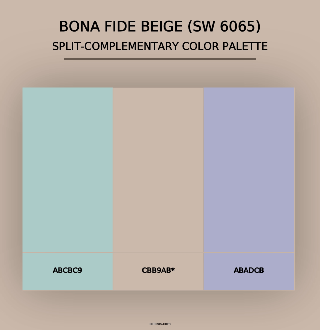 Bona Fide Beige (SW 6065) - Split-Complementary Color Palette