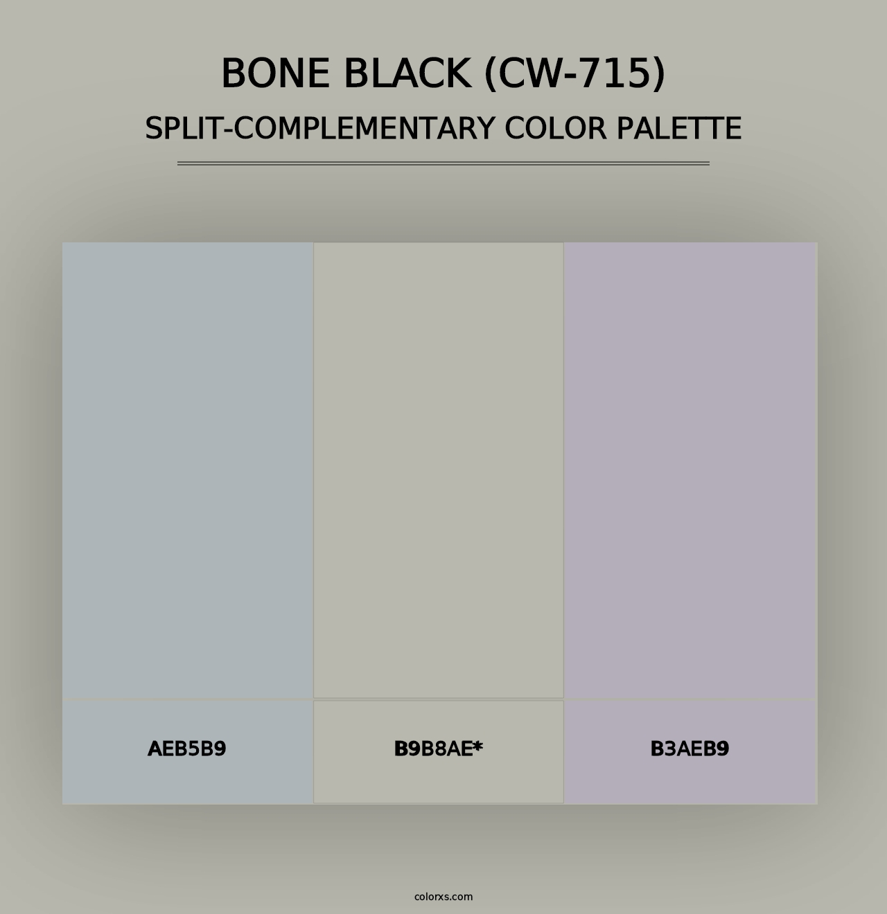 Bone Black (CW-715) - Split-Complementary Color Palette