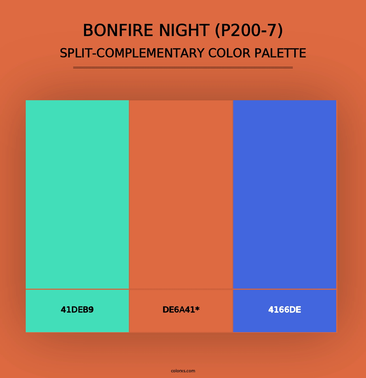 Bonfire Night (P200-7) - Split-Complementary Color Palette