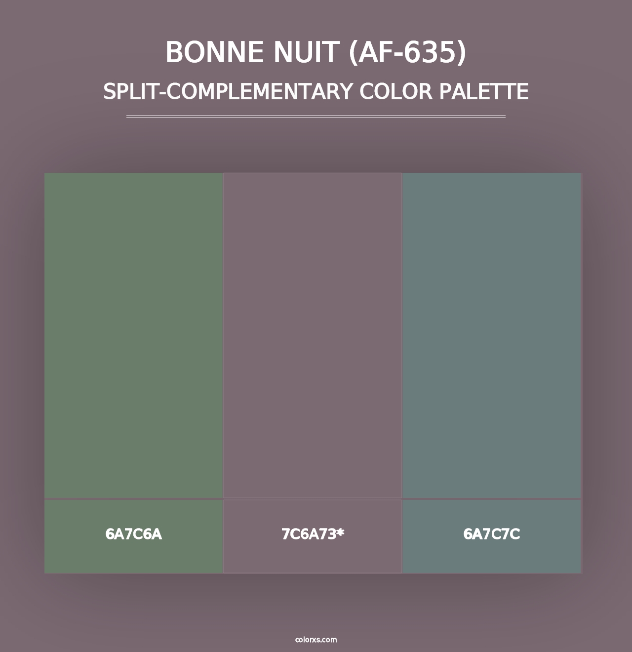 Bonne Nuit (AF-635) - Split-Complementary Color Palette