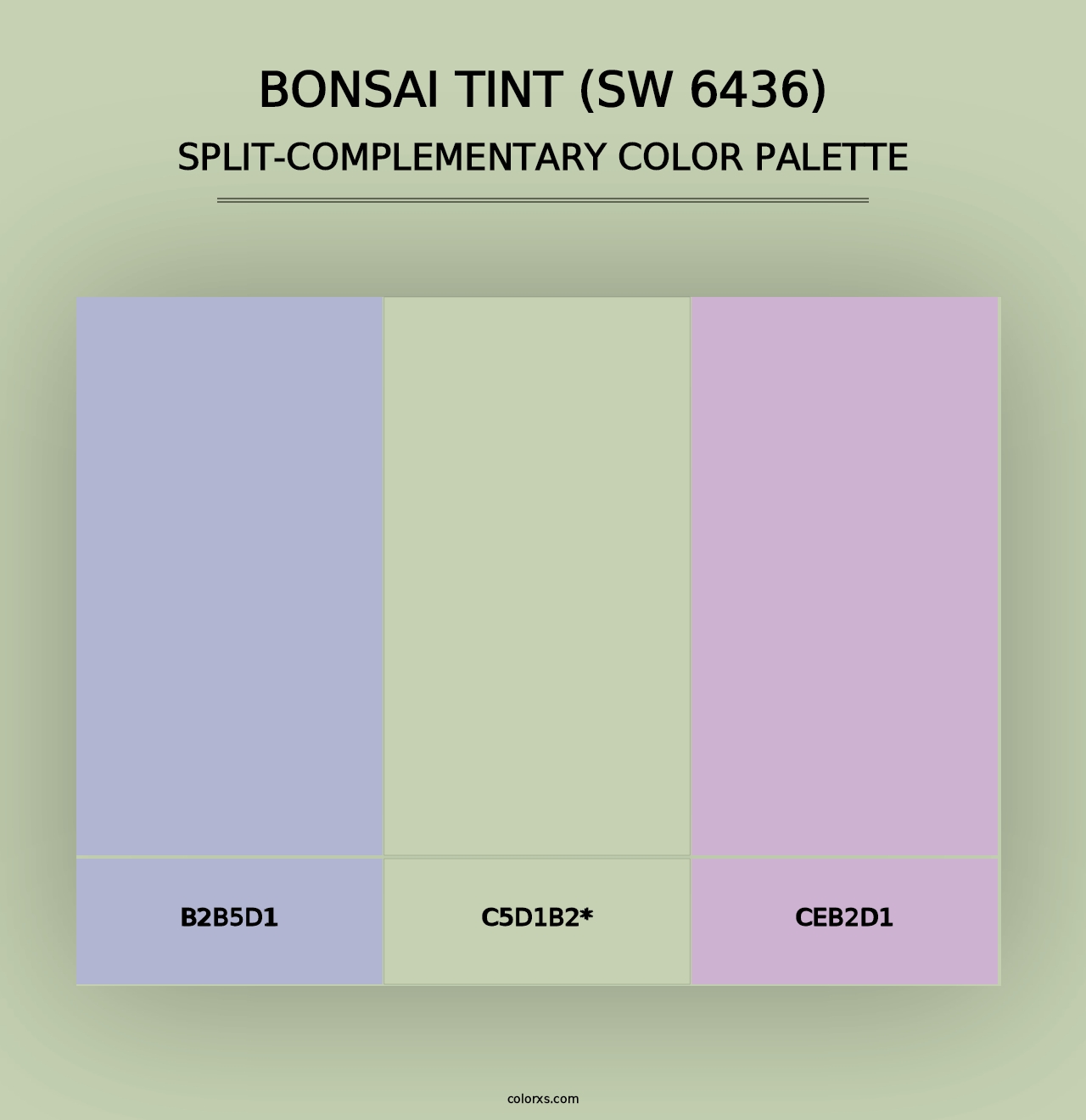 Bonsai Tint (SW 6436) - Split-Complementary Color Palette