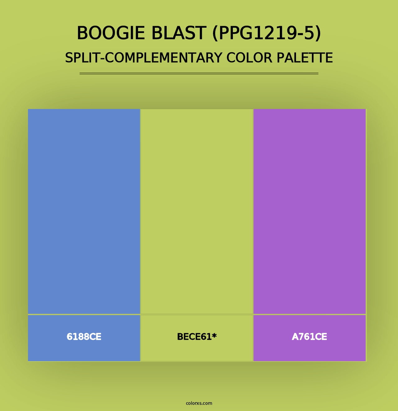 Boogie Blast (PPG1219-5) - Split-Complementary Color Palette