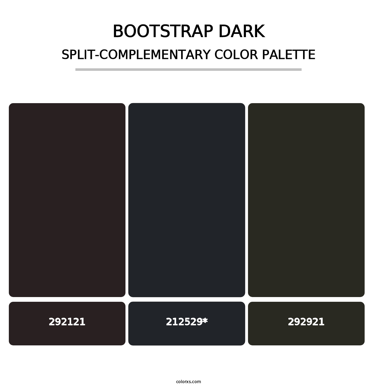 Bootstrap Dark - Split-Complementary Color Palette