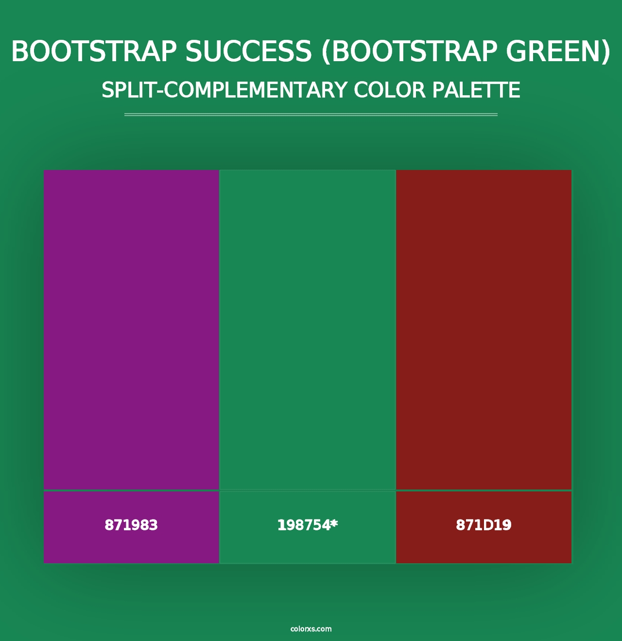 Bootstrap Success (Bootstrap Green) - Split-Complementary Color Palette