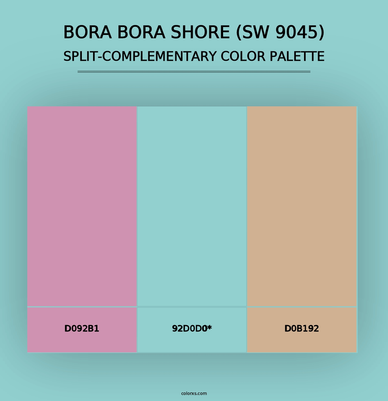 Bora Bora Shore (SW 9045) - Split-Complementary Color Palette