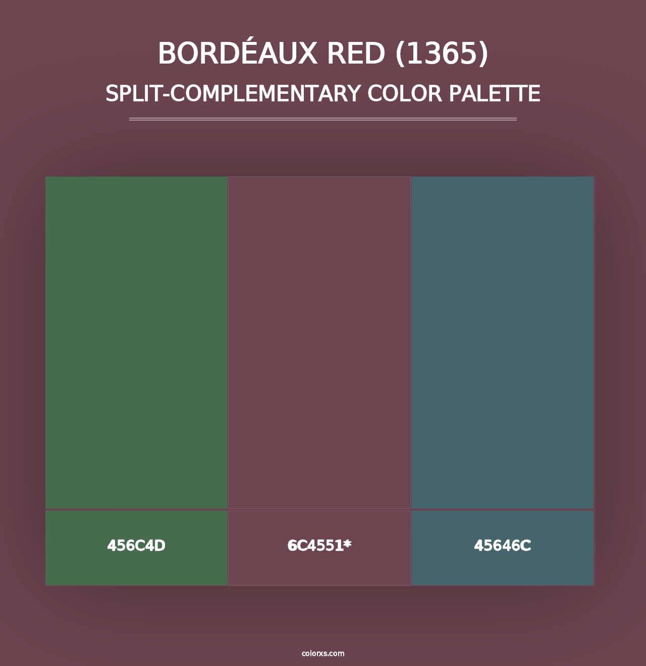 Bordéaux Red (1365) - Split-Complementary Color Palette