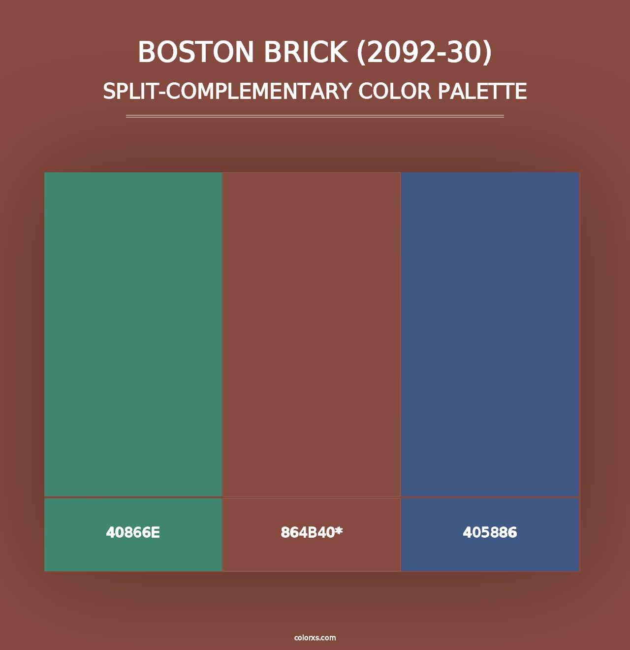 Boston Brick (2092-30) - Split-Complementary Color Palette