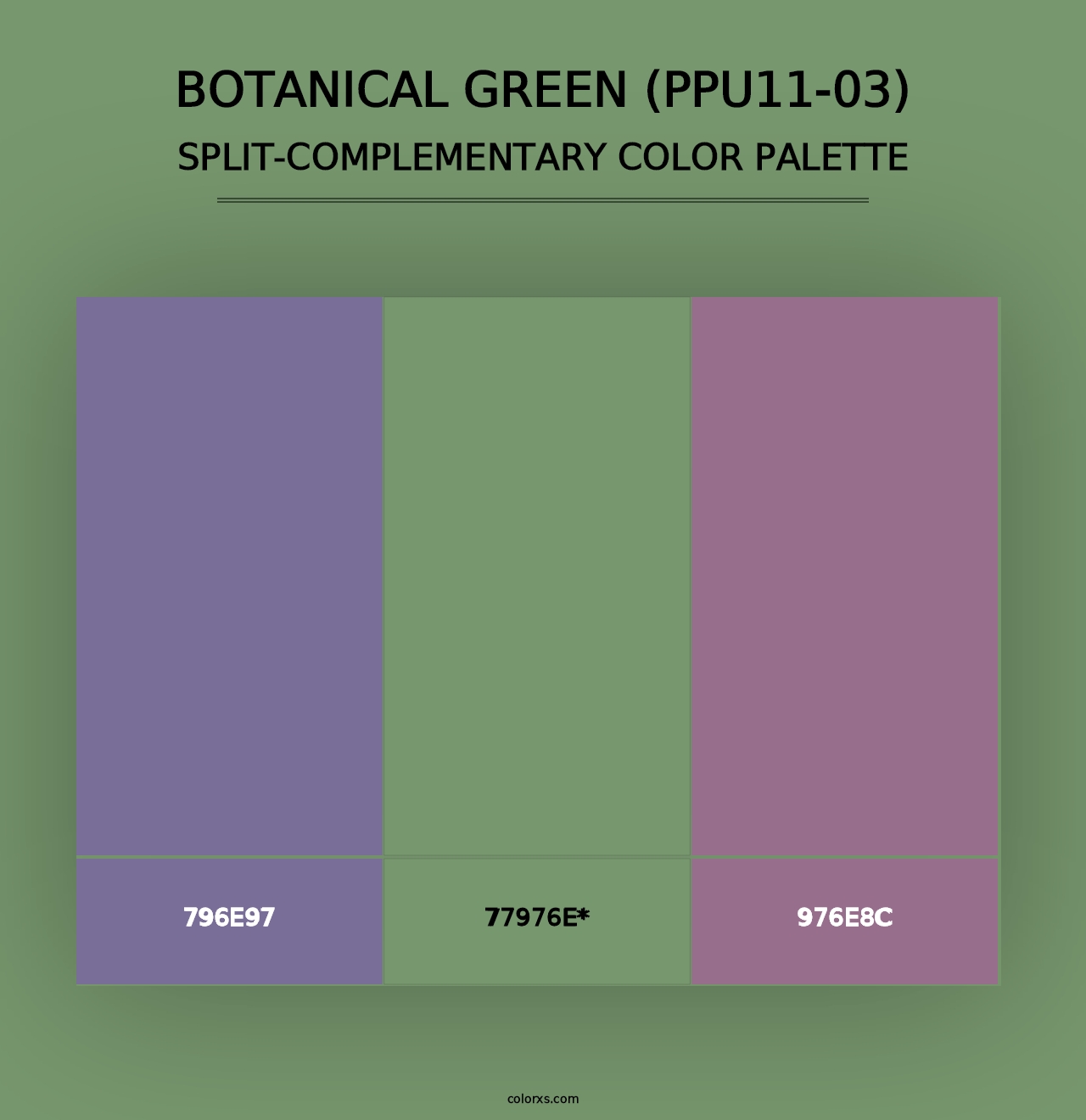 Botanical Green (PPU11-03) - Split-Complementary Color Palette