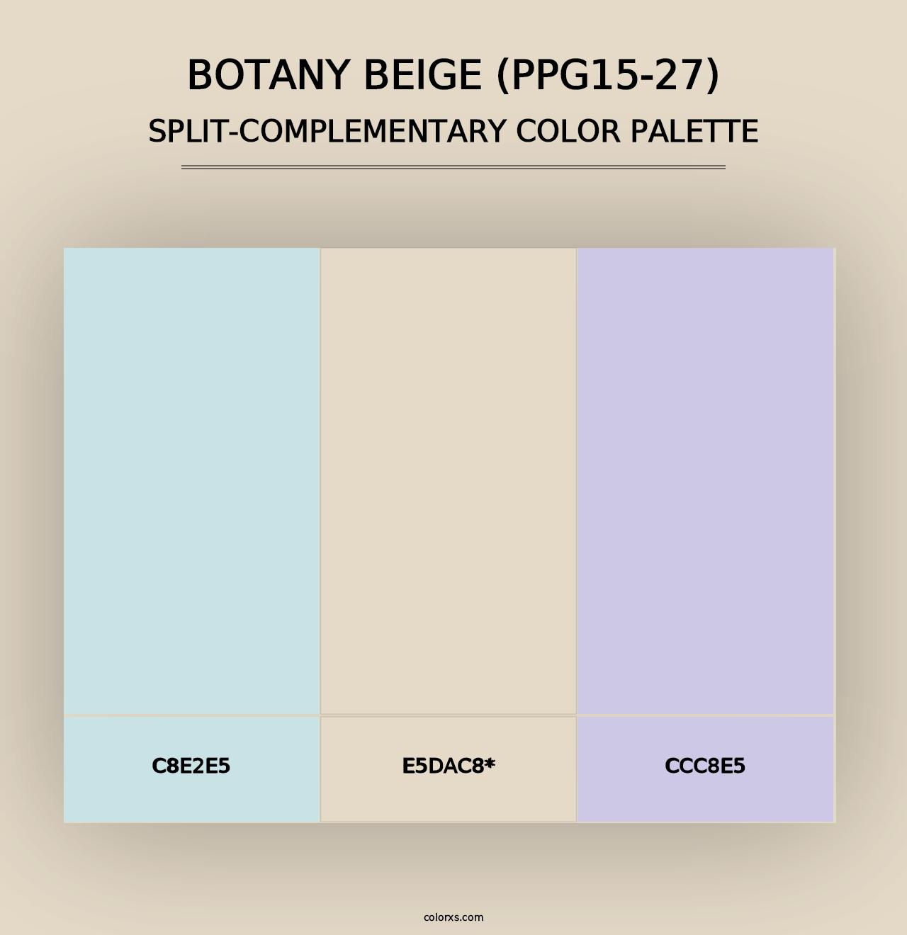 Botany Beige (PPG15-27) - Split-Complementary Color Palette