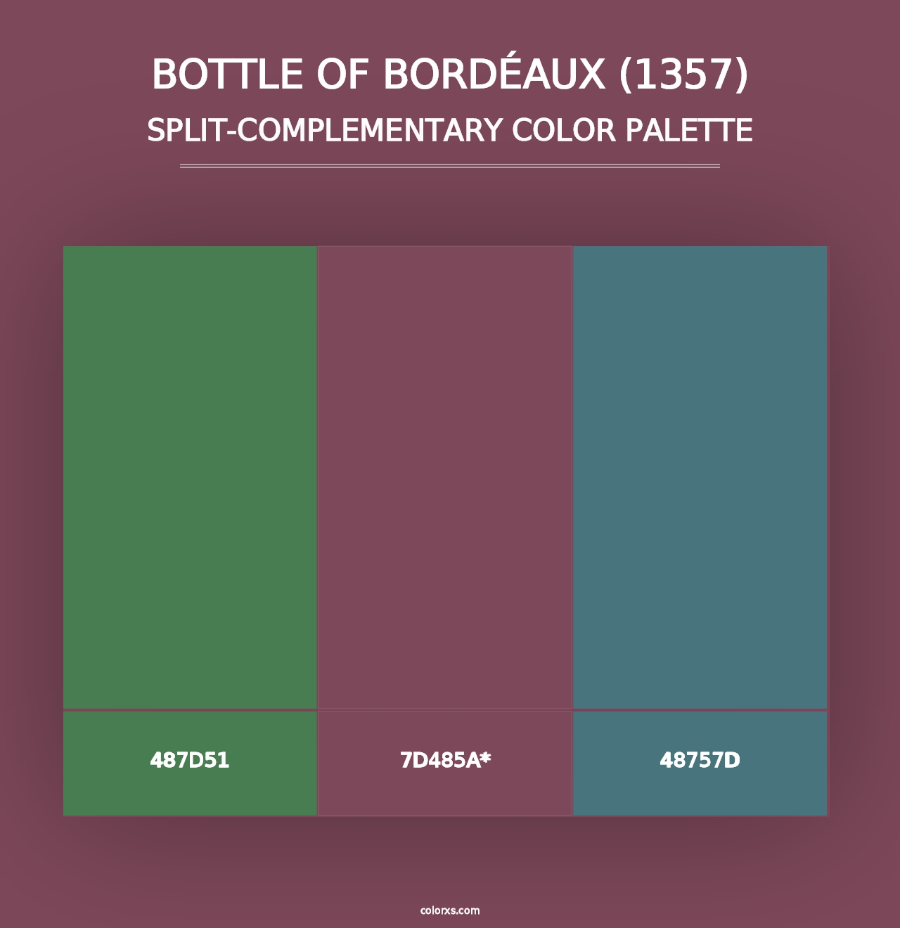 Bottle of Bordéaux (1357) - Split-Complementary Color Palette