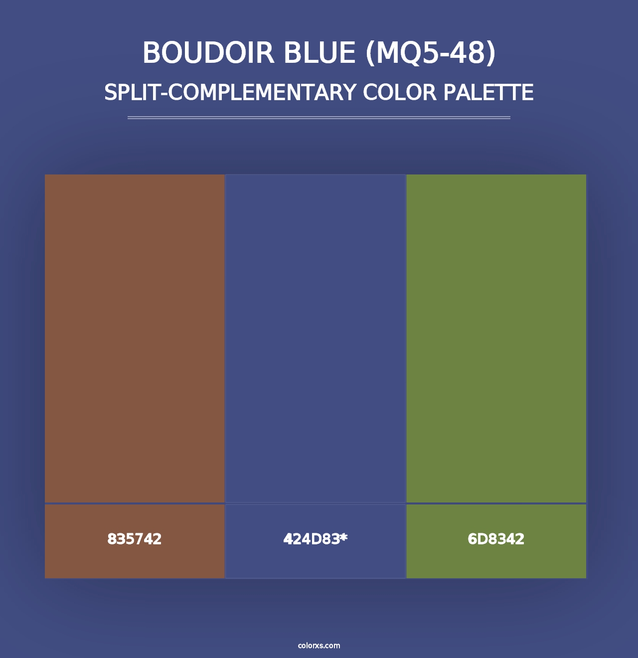 Boudoir Blue (MQ5-48) - Split-Complementary Color Palette