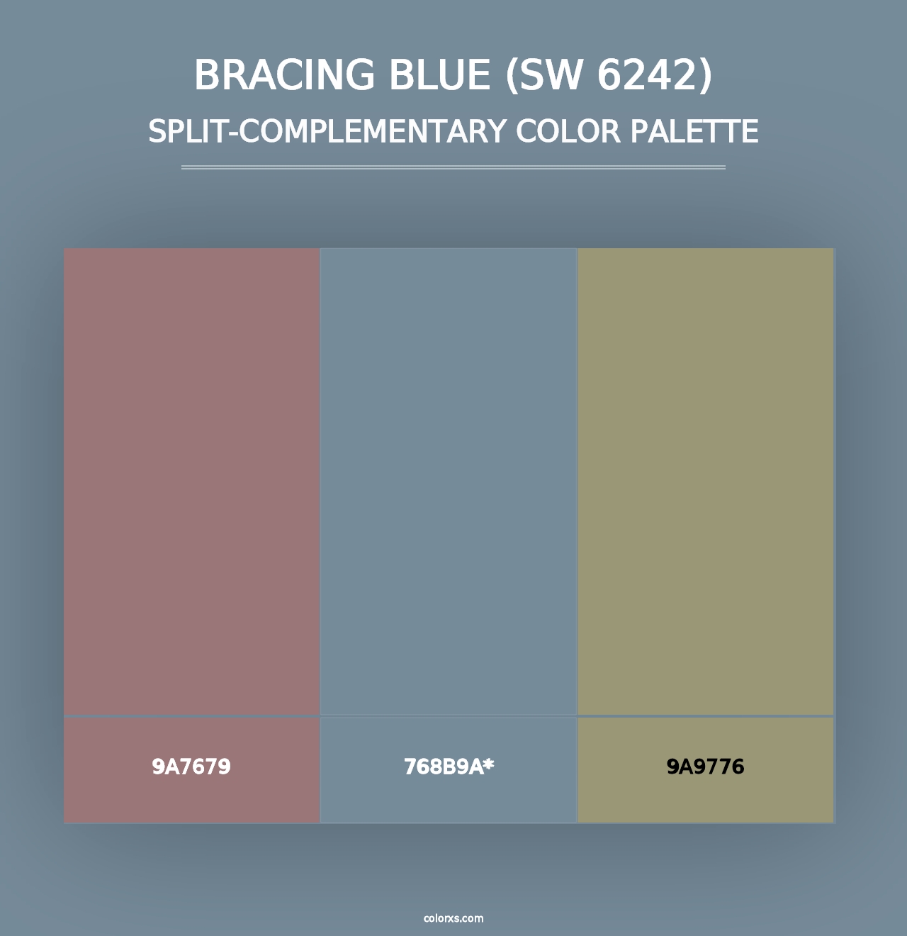 Bracing Blue (SW 6242) - Split-Complementary Color Palette