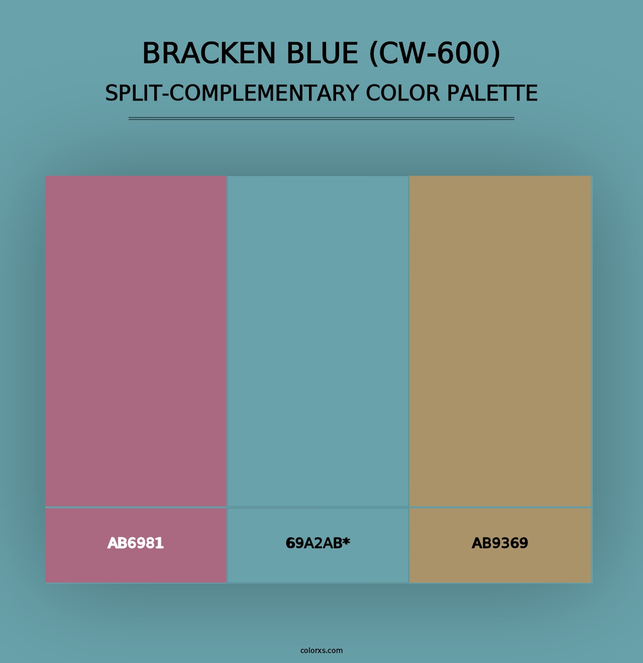 Bracken Blue (CW-600) - Split-Complementary Color Palette