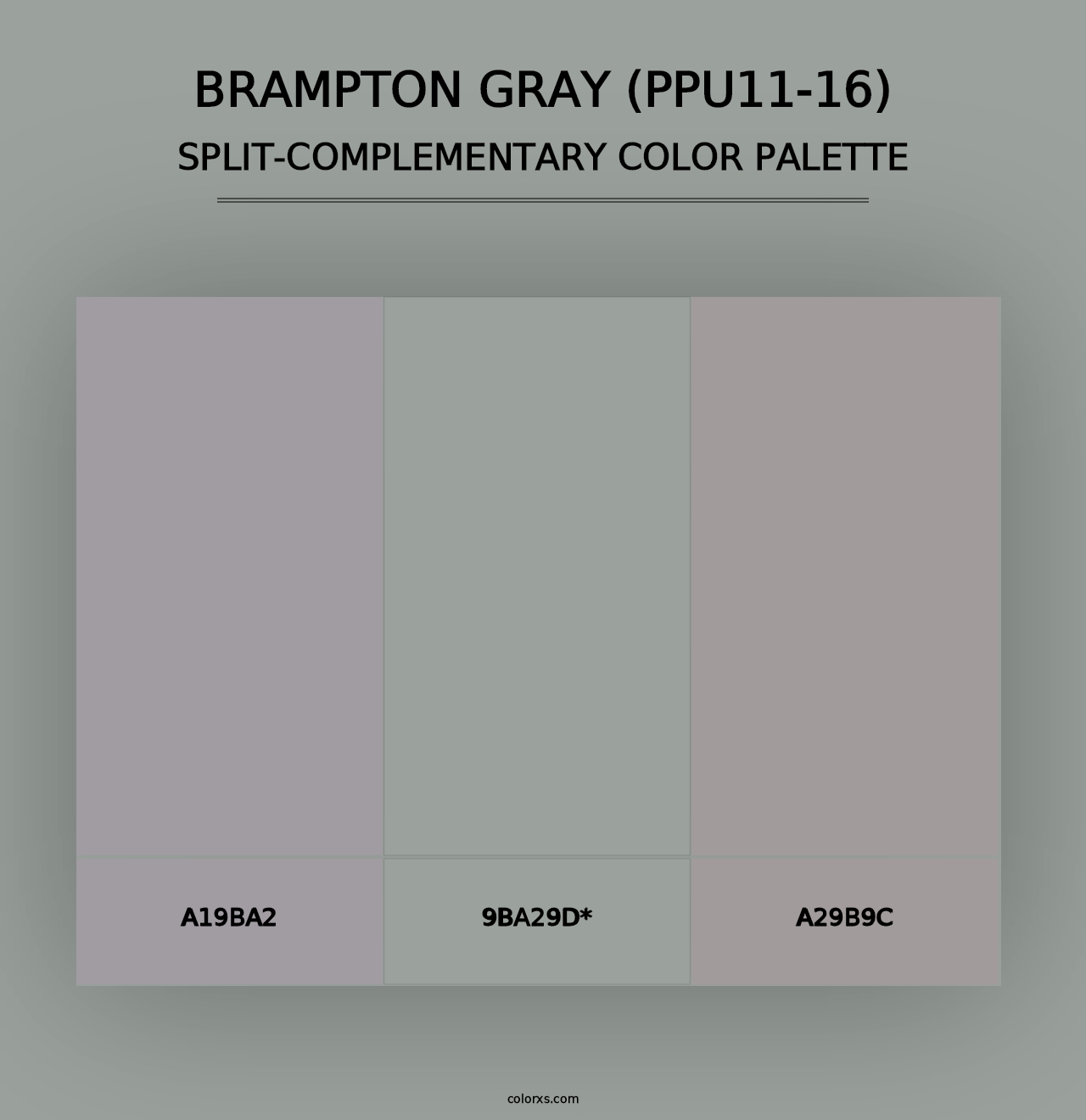 Brampton Gray (PPU11-16) - Split-Complementary Color Palette