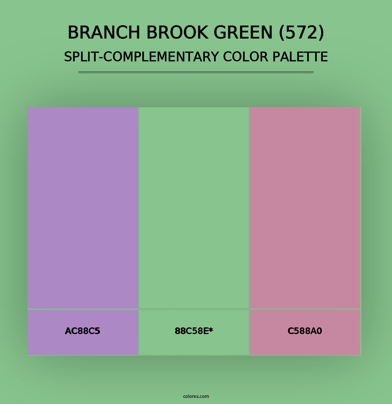 Branch Brook Green (572) - Split-Complementary Color Palette