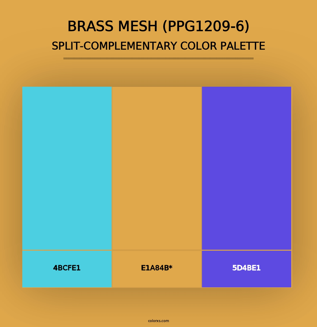 Brass Mesh (PPG1209-6) - Split-Complementary Color Palette