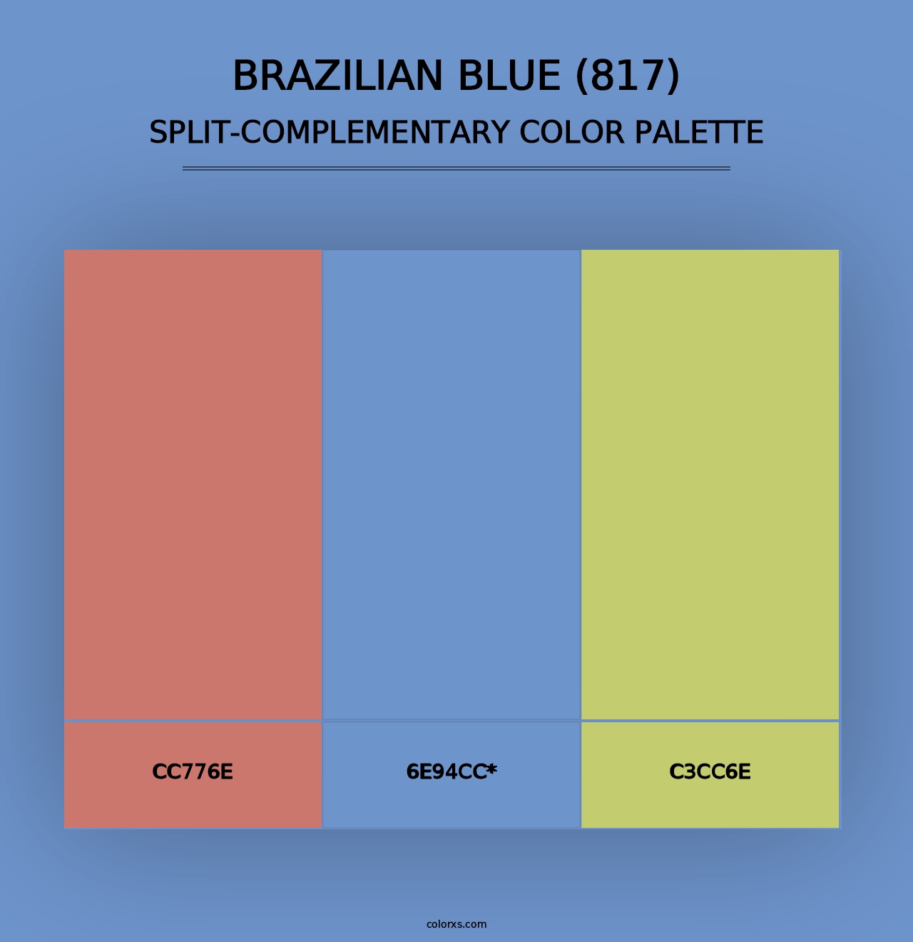 Brazilian Blue (817) - Split-Complementary Color Palette