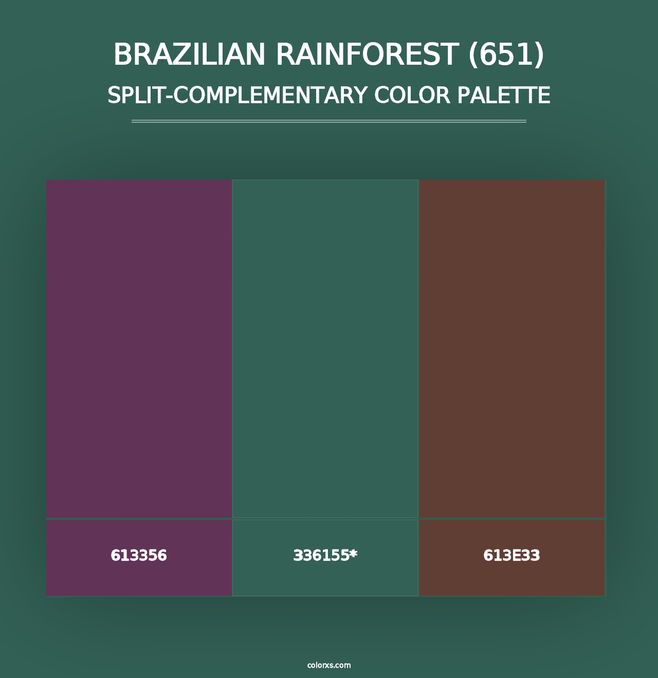 Brazilian Rainforest (651) - Split-Complementary Color Palette